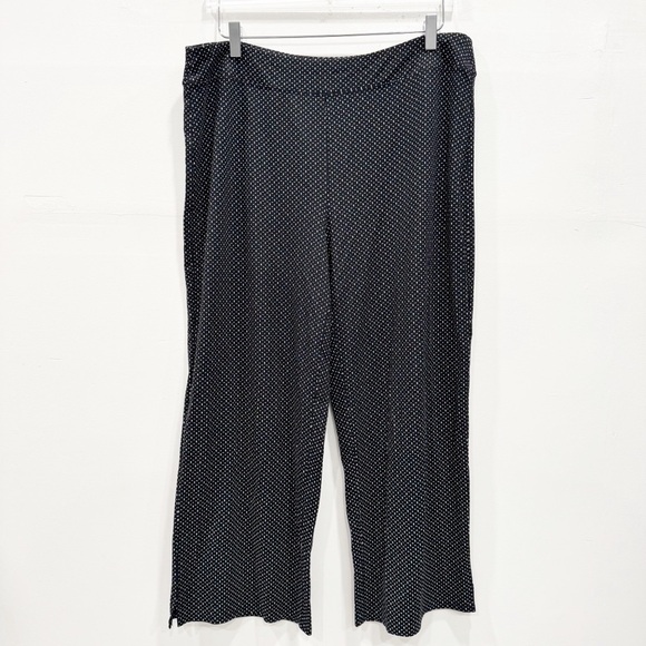 J. Jill Wearever Collection Full Leg Cropped Pants Printed Black Large - Picture 1 of 6